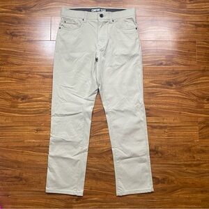 Union Mens Tan Five Pocket Flex Comfort Twill Straight Pants Size 32 x 30 Casual